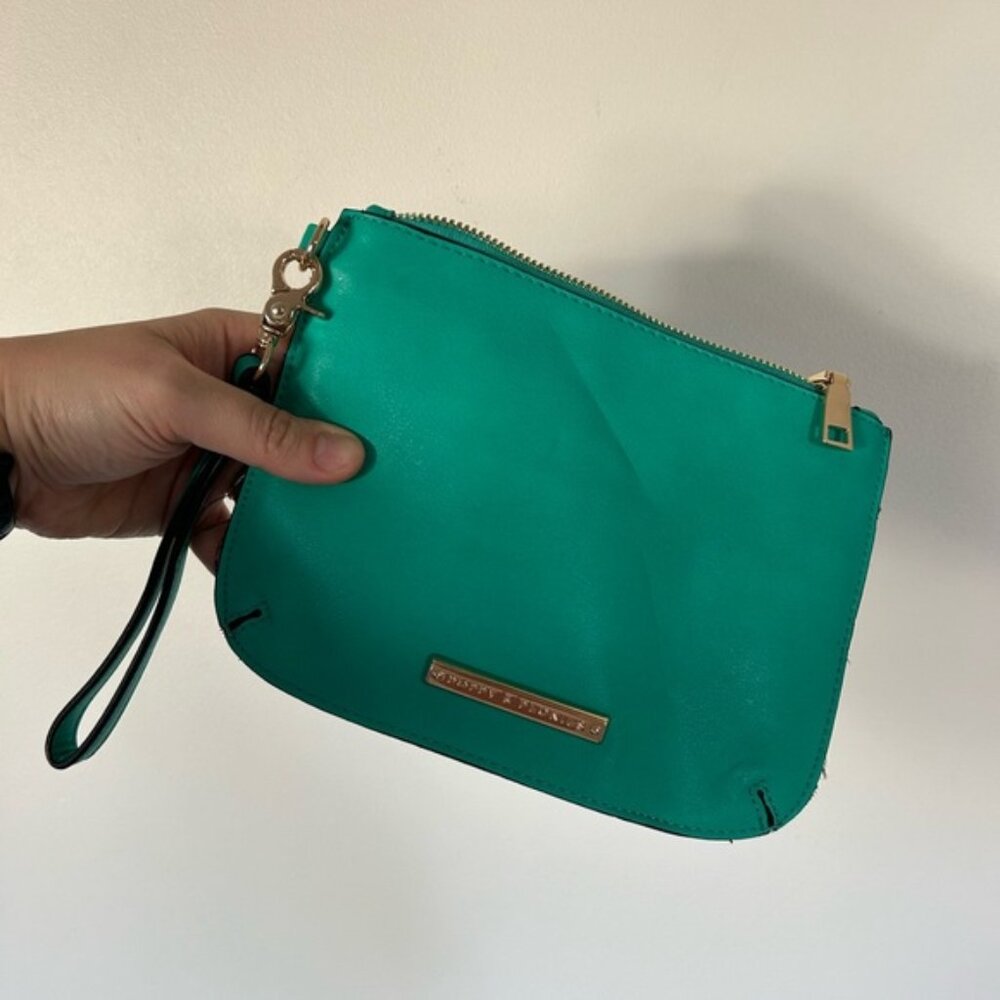 Poppy & Peonies Teal Clutch
